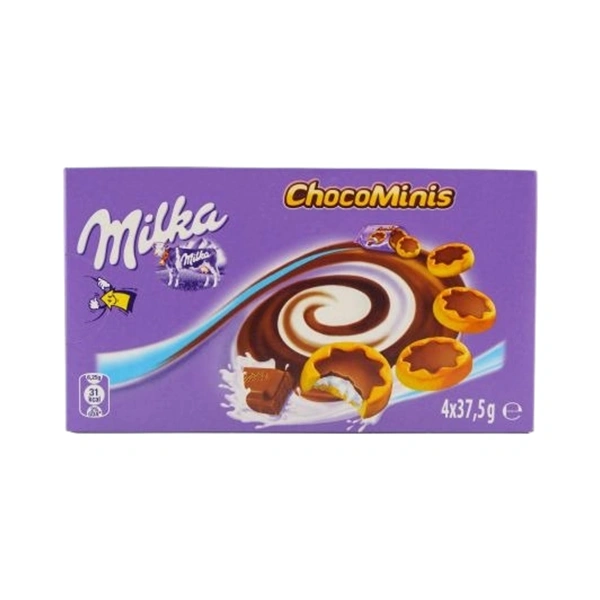 BISCUITI 4X CHOCOMINIS MILKA 375 GR
