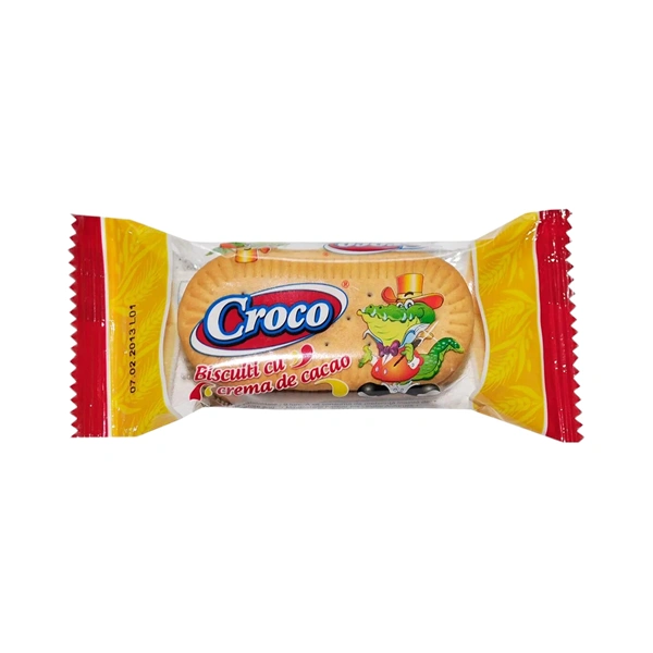 BISCUITI CROCO CU CREMA DE CACAO 25 GR