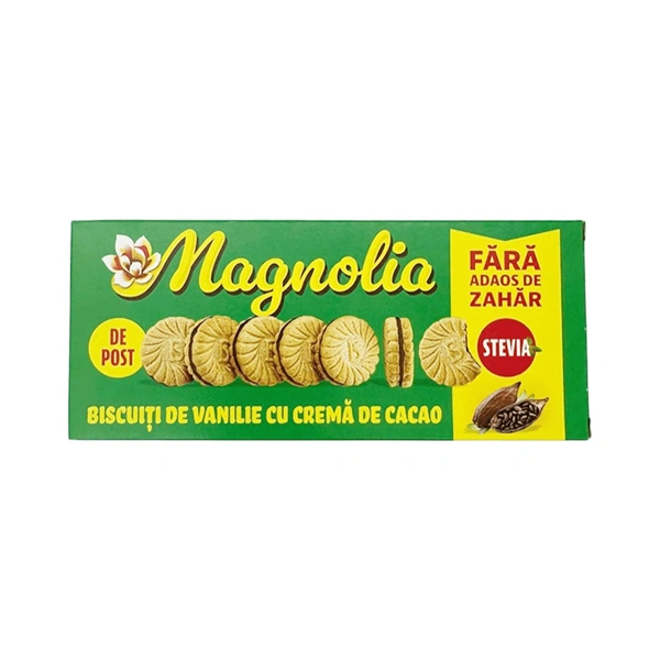 BISCUITI CU VANILIE SI CREMA DE CACAO FARA ZAHAR MAGNOLIA 130 GR