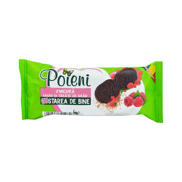 BISCUITI CU ZMEURA CACAO SI TARATE DE GRAU POIENI 40 GR
