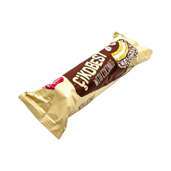 BISCUITI GLAZURATI CU CIOCOLATA SI CACAO CIKOBEST 56 GR