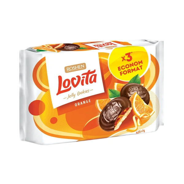 BISCUITI LOVITA PORTOCALĂ GUST DULCE ȘI AROMAT ROSHEN 420 GR