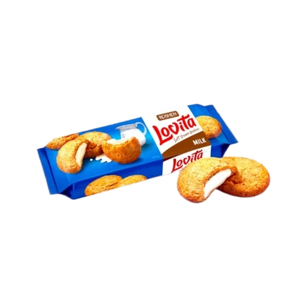 BISCUITI LOVITA SOFT CREAM CU LAPTE ROSHEN 127 GR