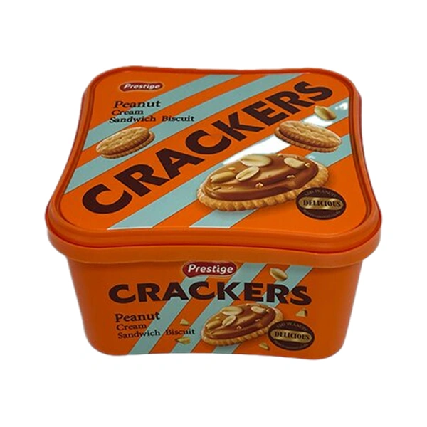 BISCUIȚI MINI CRACKER SANDWICH CU CREMĂ DE ARAHIDE PRESTIGE GUSTARE CROCANTĂ 400 GR