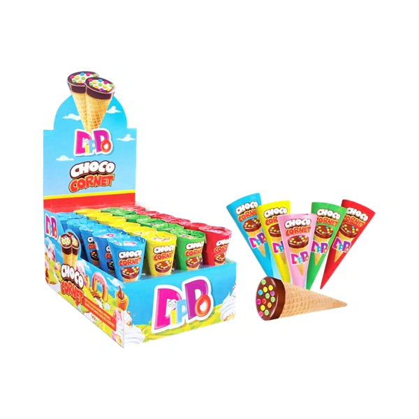 DIPO CHOCO CORNET CORNET CROCANT CU CREMĂ DE CIOCOLATĂ 25 GR