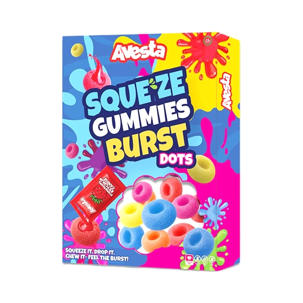 JELEURI AVESTA SQUE''ZE GUMMIES BYRST DOTS AROME DE FRUCTE 110 GR