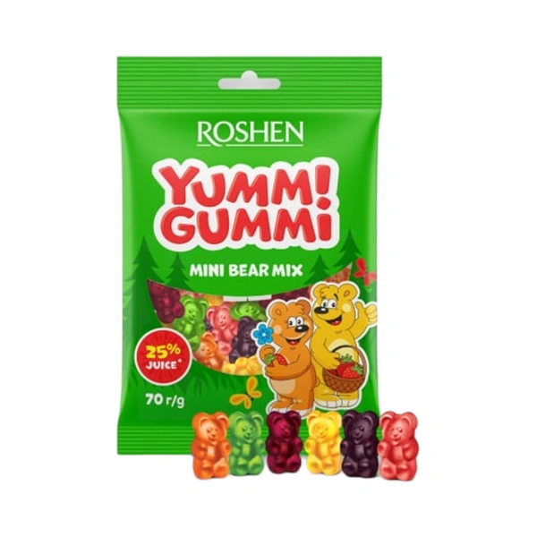 JELEURI YUMMI GUMMI MINI BEAR MIX ROSHEN 70 GR