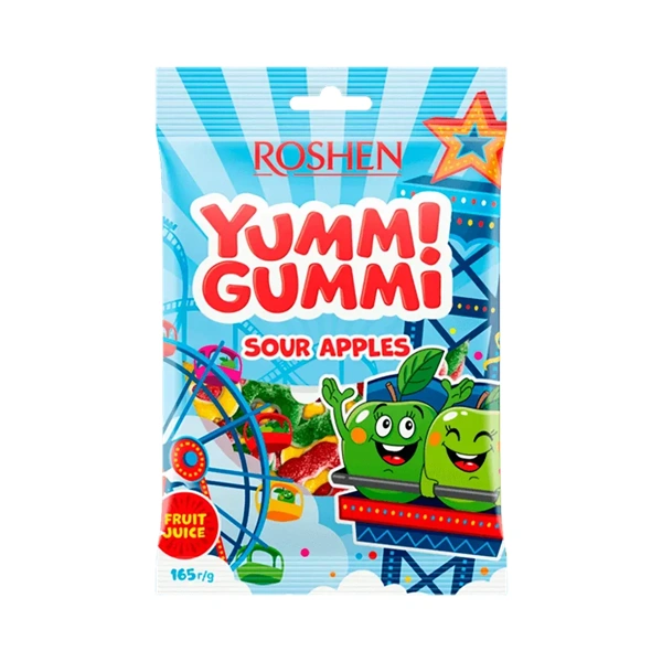 JELEURI YUMMI SOUR APPLES ROSHEN 165 GR