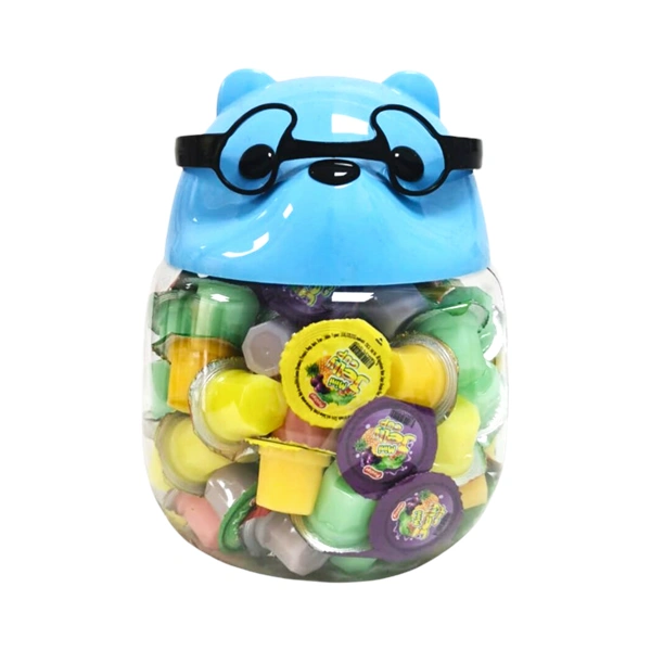 MINI BUDINCĂ CU JELEU “URSULET CU OCHELARI” SET 100 BUCĂȚI 13 GR