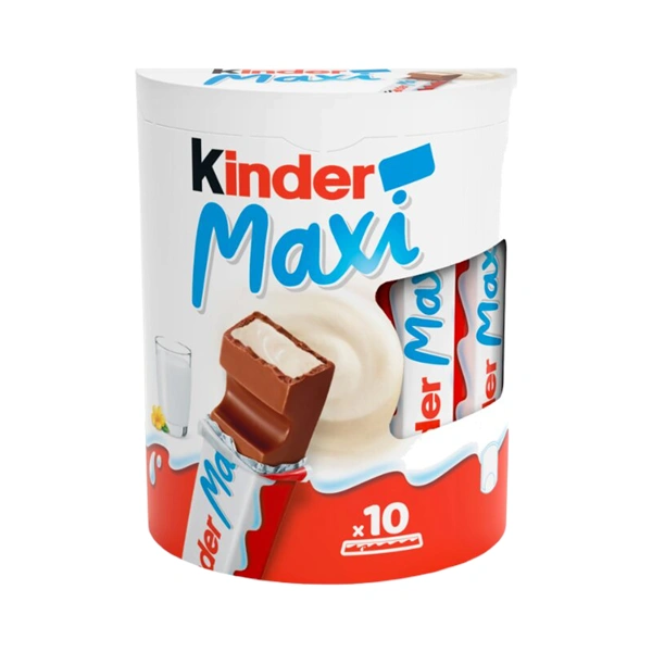 BATOANE DE CIOCOLATA CU LAPTE KINDER MAXI CHOCOLATE 10 BUCATI 210 GR