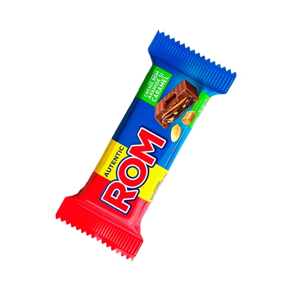 BATON CIOCOLATA ROM AUTENTIC CU ARAHIDE SI CARAMEL EXCELENT KANDIA 29 GR
