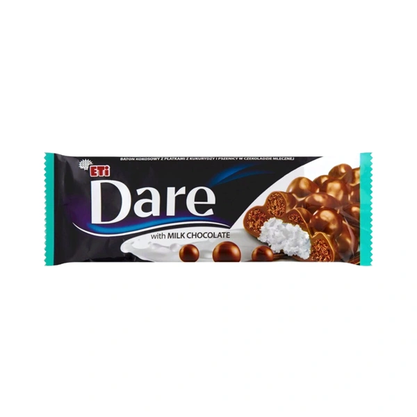 BATON CROCANT CU CIOCOLATA CU LAPTE SI UMPLUTURA DE COCOS ETI DARE 28 GR
