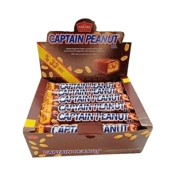 BATON DE CIOCOLATA CU NUGA SI CARAMEL CAPTAIN PEANUT 50 GR