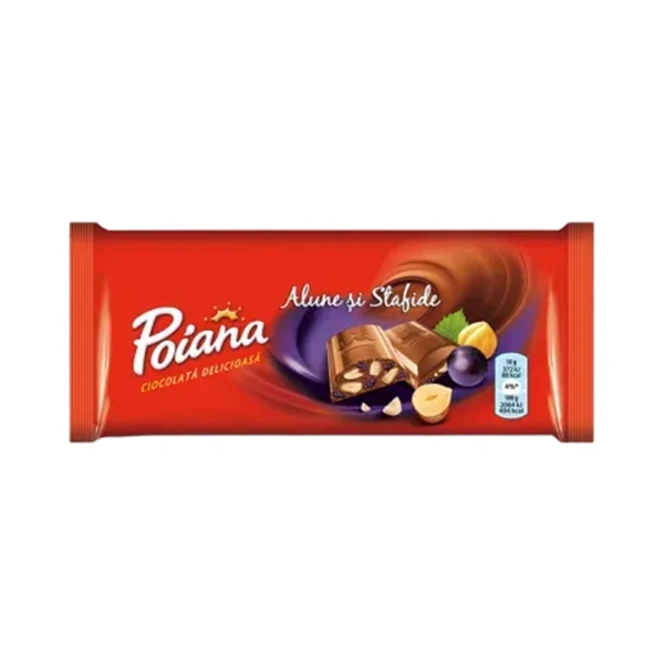 CIOCOLATA ALUNE SI STAFIDE POIANA 90 GR