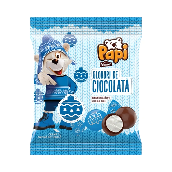 CIOCOLATA GLOBURI DE CRACIUN PAPI KANDIA 110 GR