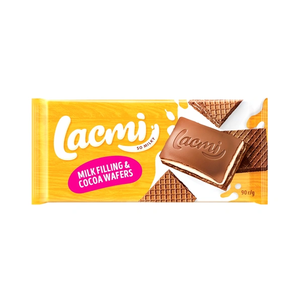LACMI CIOCOLATA CU UMPLUTURA DE LAPTE SI BISCUITI ROSHEN 100 GR