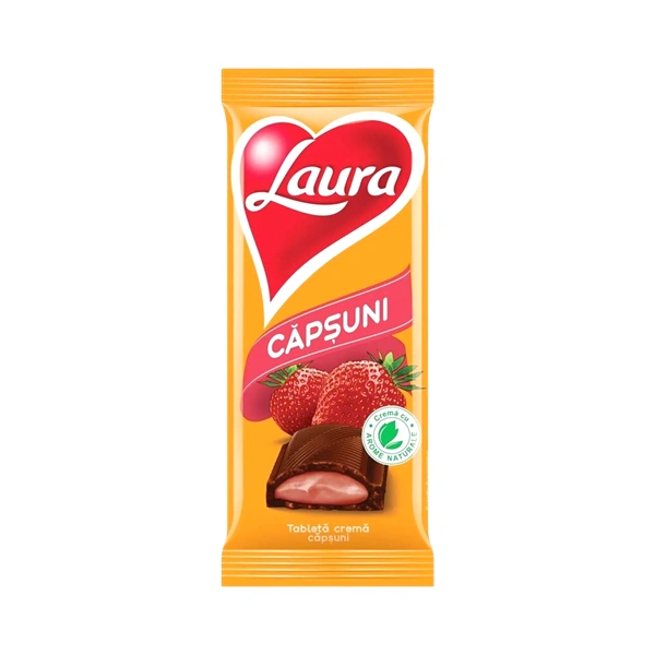 TABLETA CIOCOLATA CU CAPSUNI LAURA 92 GR