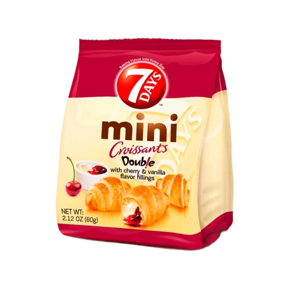 MINI DOUBLE CROISSANT VANILIE VISINE 7 DAYS 185 GR