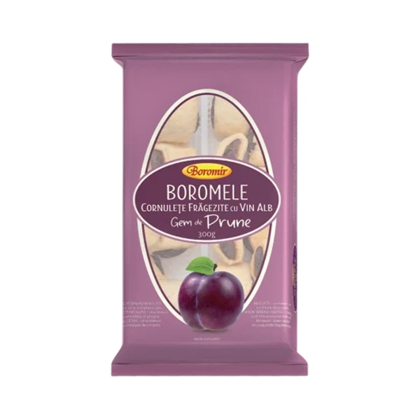 CORNULETE BOROMELE CU VIN ALB SI GEM DE PRUNE BOROMIR 300 GR