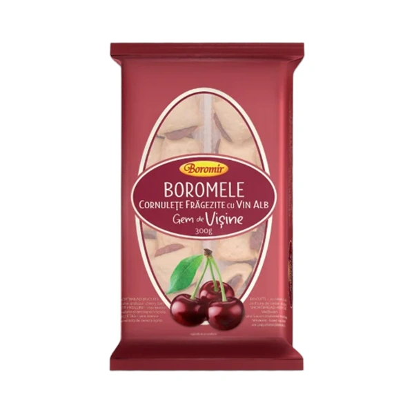 CORNULETE BOROMELE CU VIN ALB SI GEM DE VISINE BOROMIR 300 GR