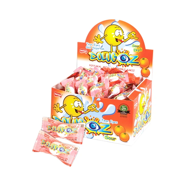 GUMA DE MESTECAT DOLUGOZ CU AROMĂ INTENSĂ DE PORTOCALĂ GUST CITRIC REVIGORANT TEXTURĂ PERFECTĂ 3 GR