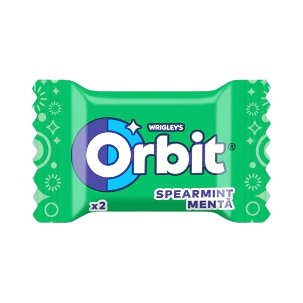 GUMA DE MESTECAT ORBIT SPEARMINT CU AROMA DE MENTA 2 DRAJEURI 100 BUCATI