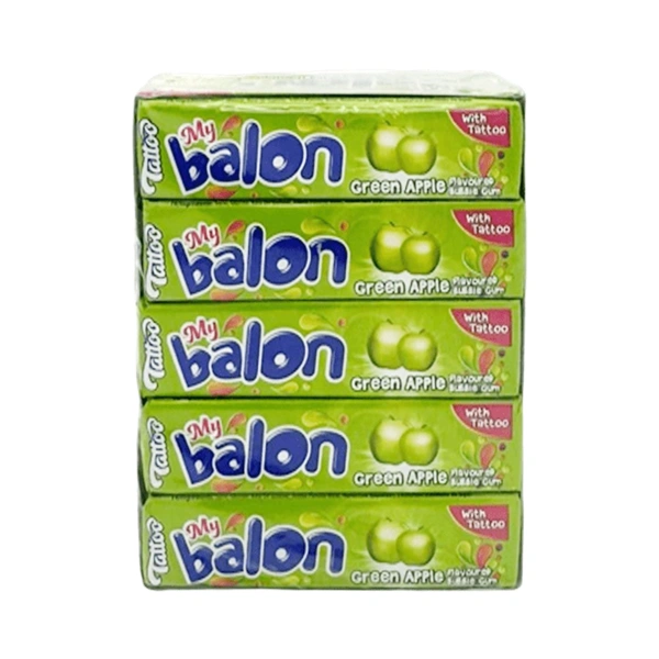 GUMĂ DE MESTECAT MYBALON TATTOO AROMĂ MĂR 20 BUCĂȚI CUTIE 18 GR