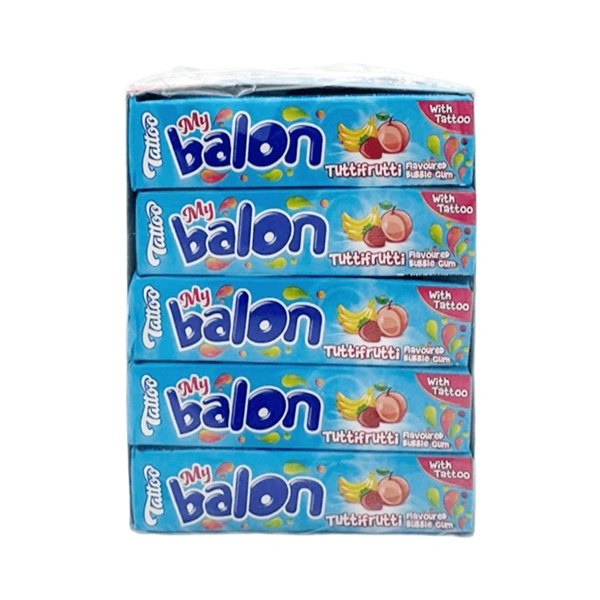 GUMĂ DE MESTECAT MYBALON TATTOO AROMĂ TUTTI FRUTTI 20 BUCĂȚI CUTIE 18 GR