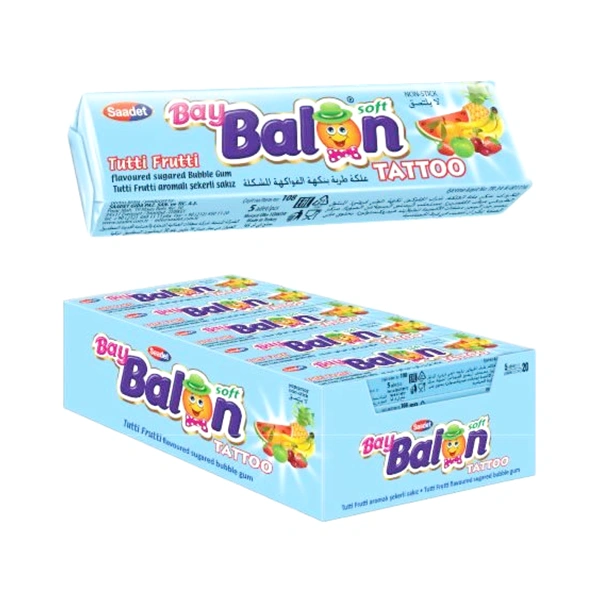 GUMĂ DE MESTECAT TUTTI FRUTTY BAY BALON TATTOO 18 GR