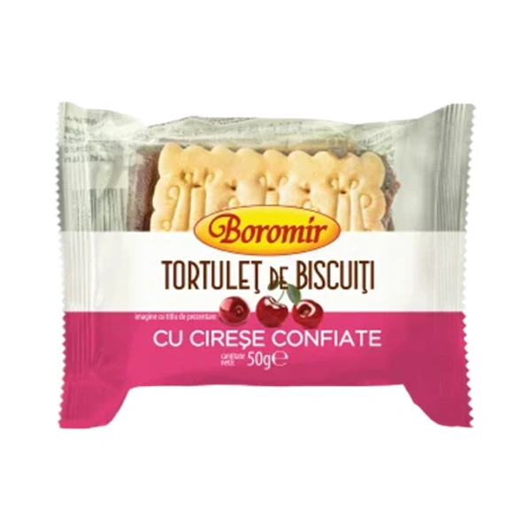 TORTULET DE BISCUITI CU CIRESE CONFIATE BOROMIR 50 GR