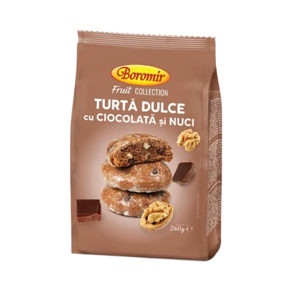TURTA DULCE CU CIOCOLATA SI NUCI BOROMIR 260 GR