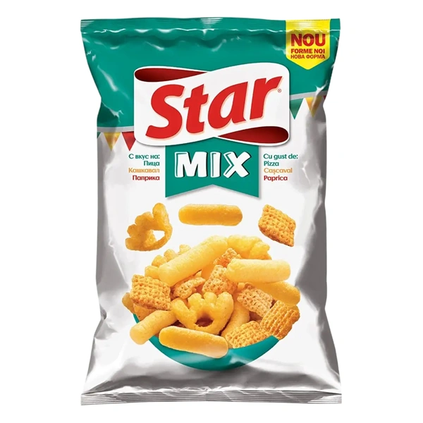 MIX SNACK CU AROMA DE PIZZA STAR 90 GR