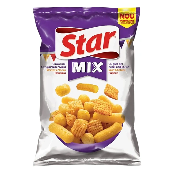 MIX SNACKS CU GUST DE ARDEI PAPRICA SI IAURT CU USTUROI STAR 90 GR