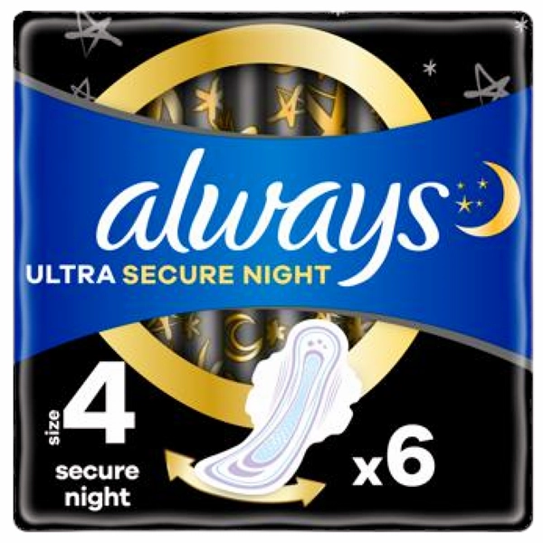 ABSORBANTE ALWAYS ULTRA SECURE NIGHT 6BUCSET 24B