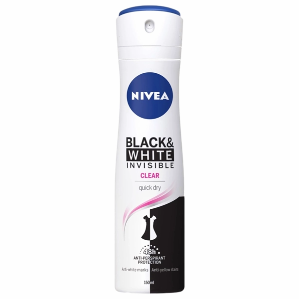 DEO NIVEA WOMEN BLACKWHITE INV CLEAR 6BUCSET 30BAX 150 ML