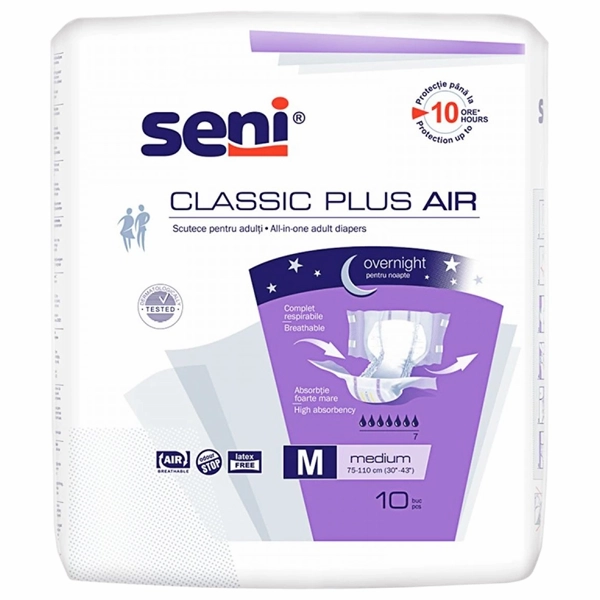SCUTECE ADULTI SENI INCONTINENTA NOAPTE CLASSIC PLUS AIR M 10BUCSET 6BAX