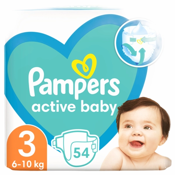 SCUTECE COPII PAMPERS ACTIVE BABY NR3 VP 6 54BUCSET 3BAX 10 KG