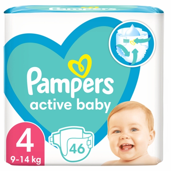 SCUTECE COPII PAMPERS ACTIVE BABY NR4 9 46BUCSET 3BAX 14 KG