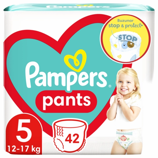 SCUTECE COPII PAMPERS PANTS BABY NR5 12 42BUCSET 3BAX 17 KG