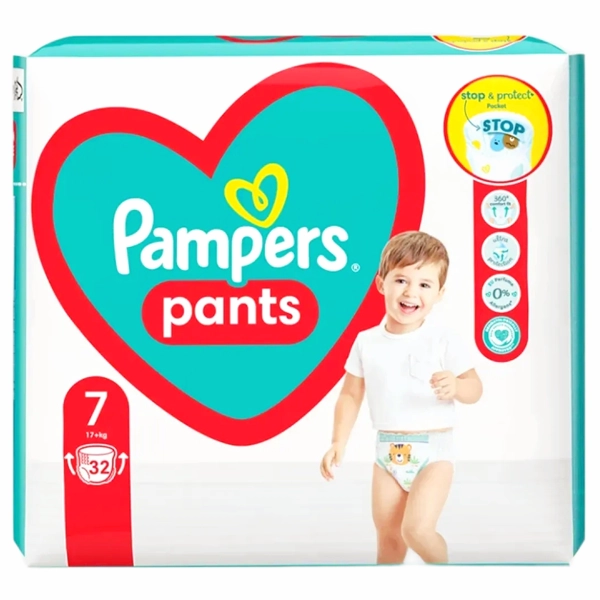 SCUTECE COPII PAMPERS PANTS BABY NR7 32BUCSET 3BAX 17 KG