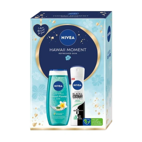 CASETA CADOU 2 NIVEA SET WOMEN HAWAII MOMENT GEL DUS 250 ML DEO 150 ML