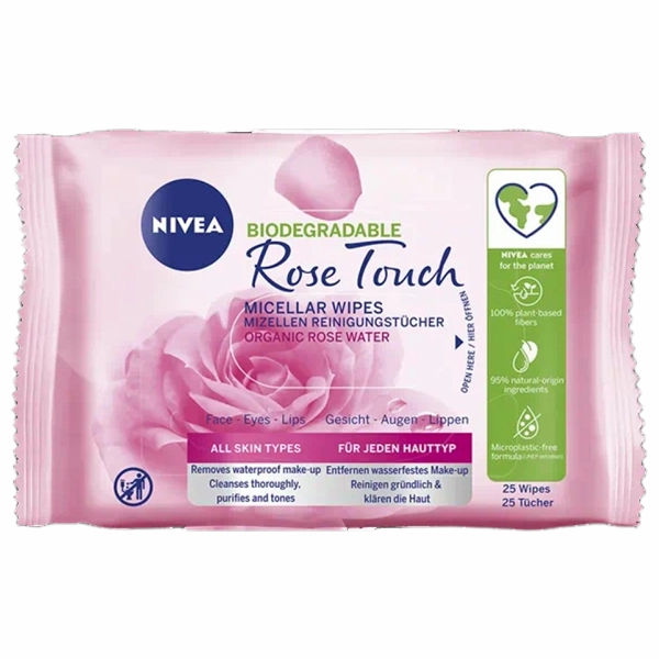 SERVETELE DEMACHIANTE NIVEA MICELLAR ROSE WATER 25BUC 6BAX