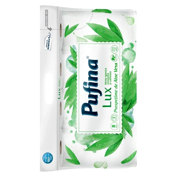 HARTIE IGIENICA ALOE VERA PUFINA LUX 3STR 8ROLE 7SETBAX