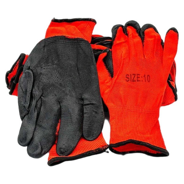 MANUSI PROTECTIE SINTETICE CAUCIUCATE ROSII 12 BUC SET