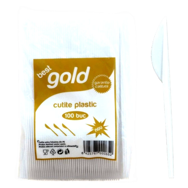 CUTITE PLASTIC UNICA FOLOSINTA BEST GOLD 100 BUC SET