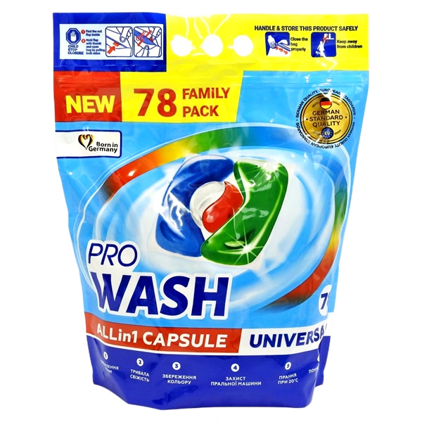 DETERGENT RUFE CAPSULE PRO WASH FAMILY PACK UNIVERSAL 78 CAPSULE