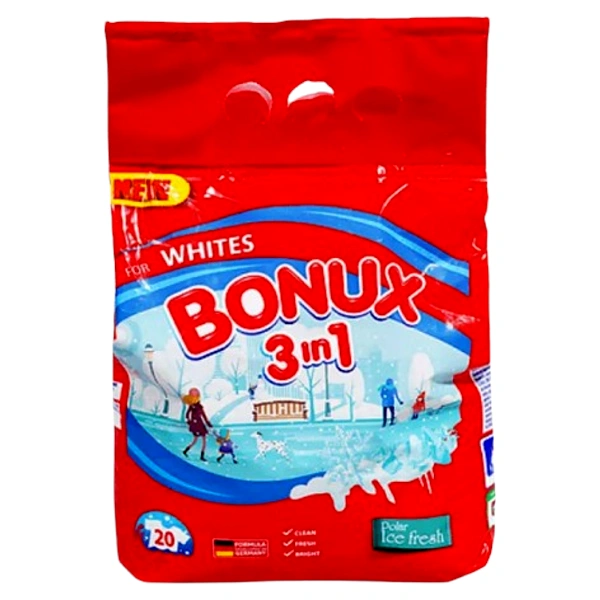 DETERGENT RUFE 3IN1 MANUAL WHITE ICE FRESH 26BUC BAX BONUX 400 GR