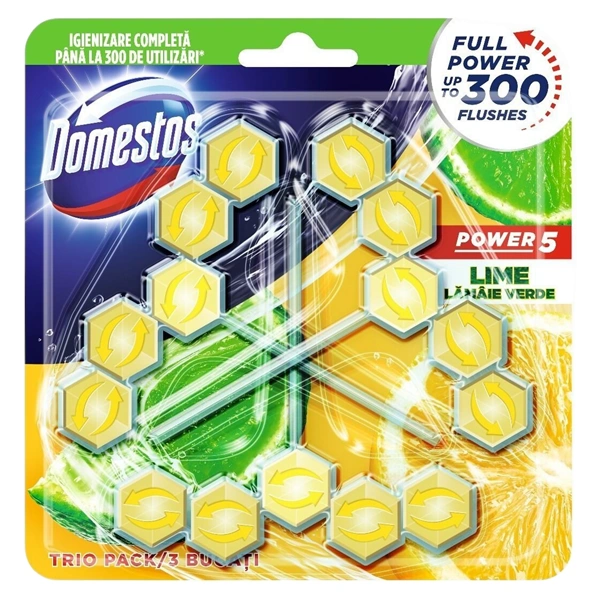 ODORIZANT WC POWER 5 LIME 10 BUC BAX DOMESTOS 355 GR