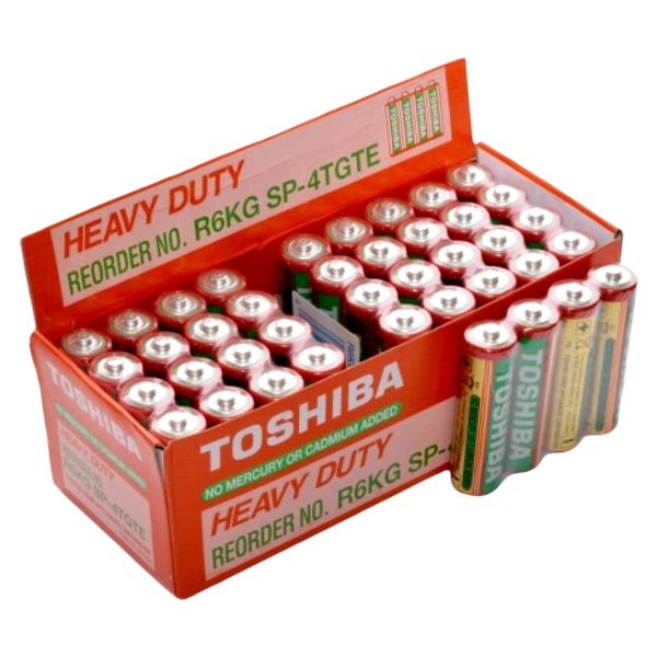 TOSHIBA BATERII HEAVY DUTY AA R6 R6 KG SP4TGTE 40BUCCUT 5CUTBAX