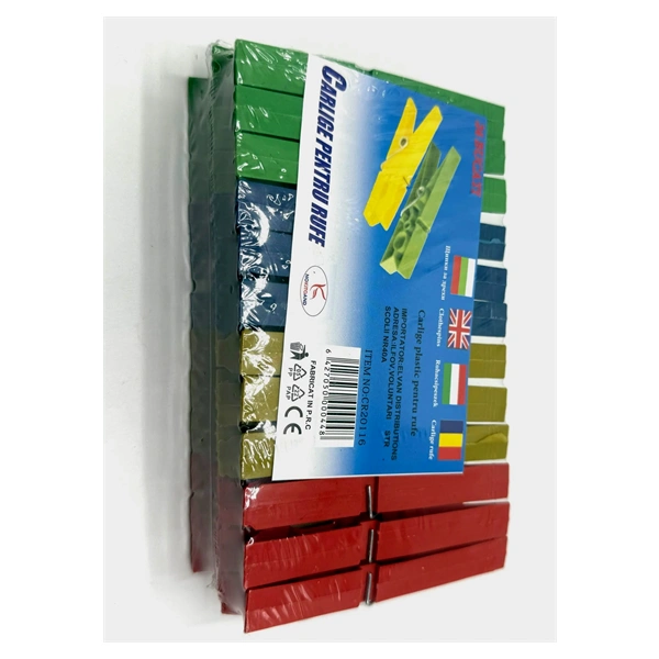 CARLIGE RUFE PLASTIC COLOR 9,3X1CM 24 BUC SET